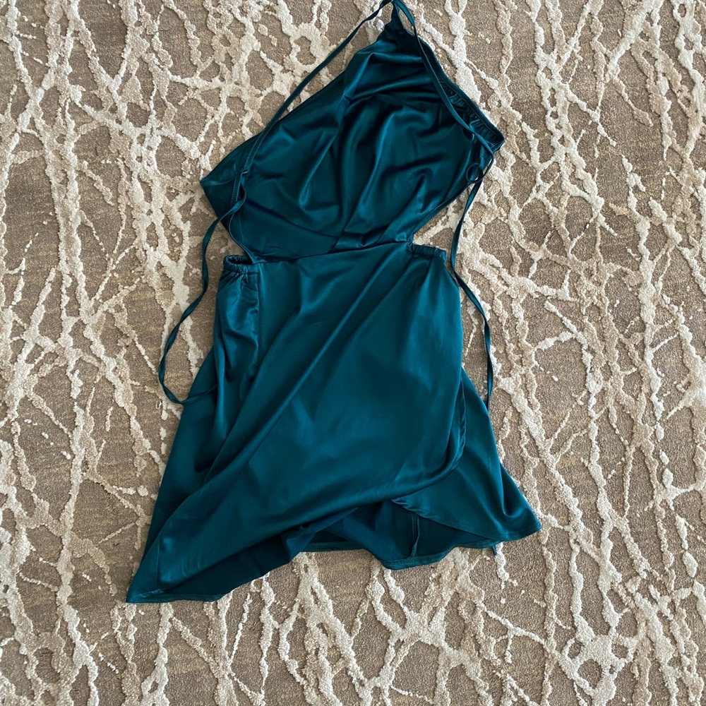 Elegant Teal One-Shoulder Dress